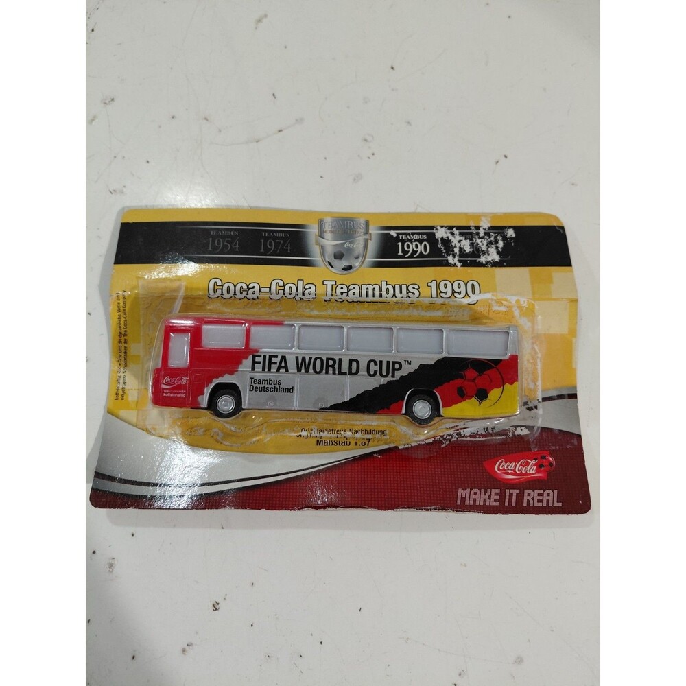 NOP Teambus 1:87 HO/OO German DieCast Coca Cola 1990 FiFA Word Cup Bus